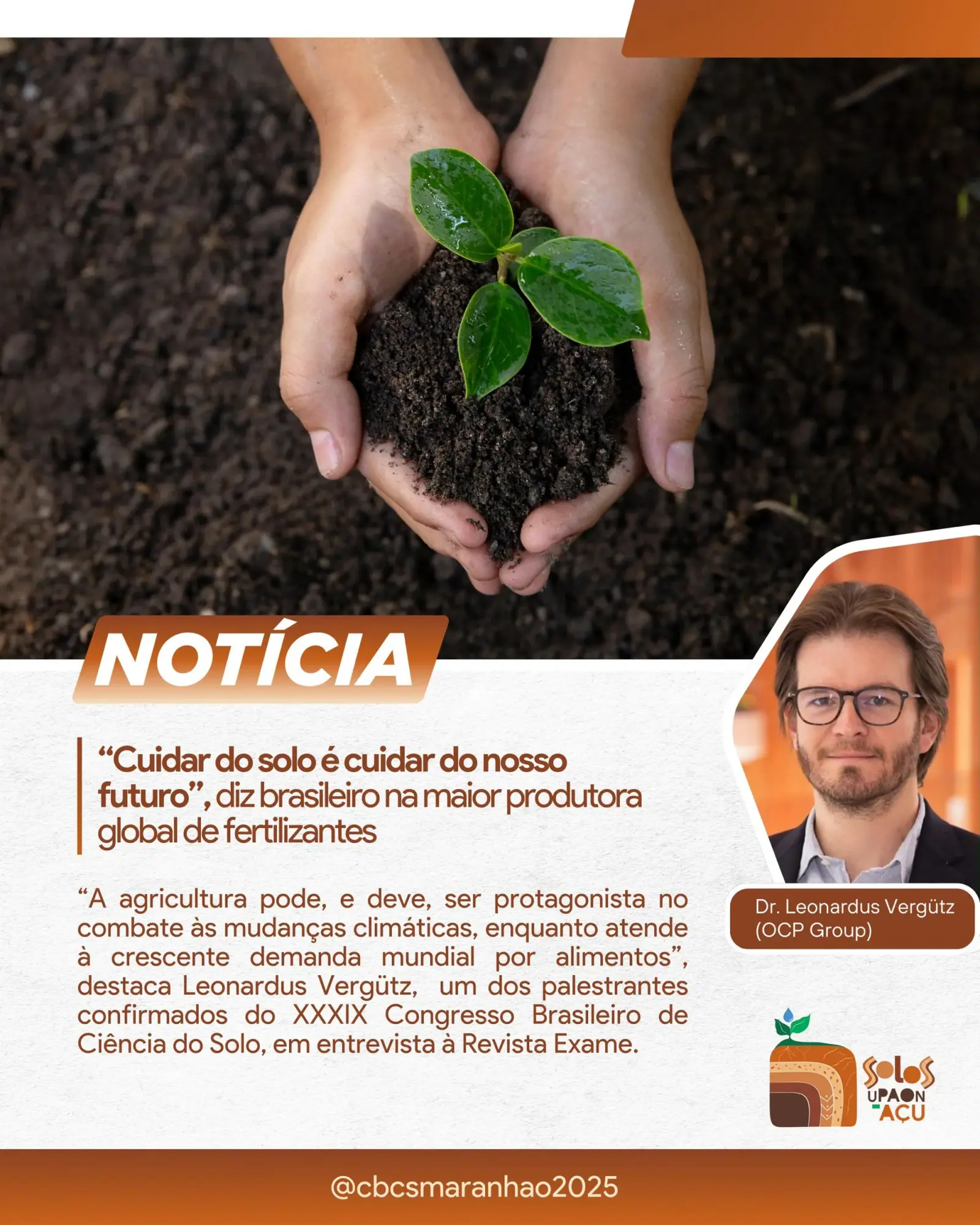 Leonardus Vergütz, diretor técnico da OCP Nutricrops, destaca que a saúde do solo é um…