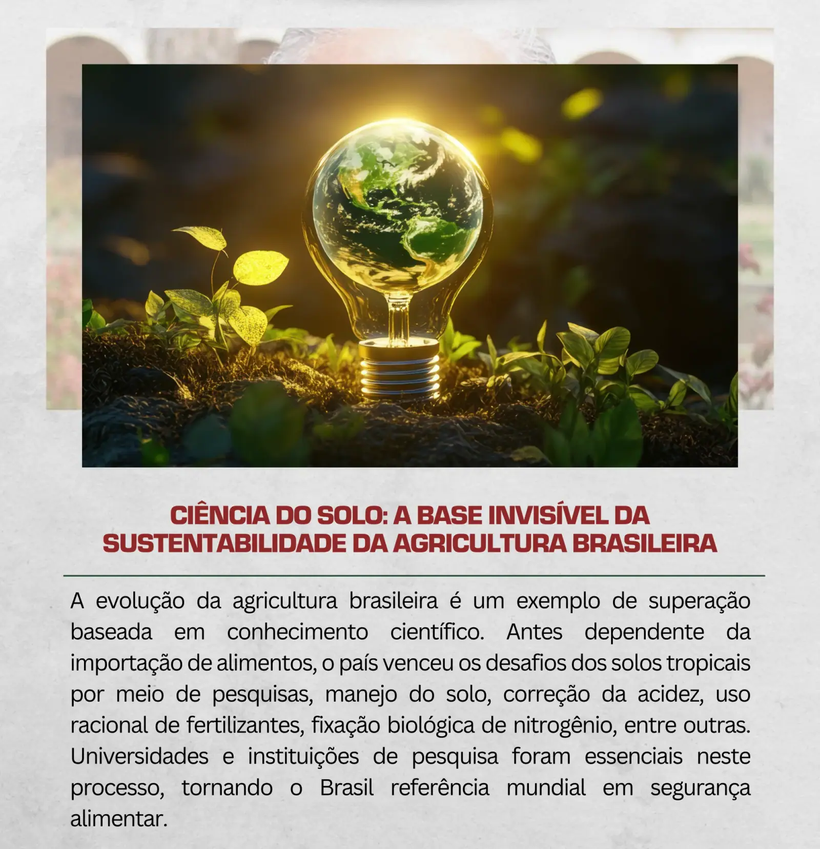 A evolução da agricultura brasileira nas últimas décadas é um exemplo de superação baseada…